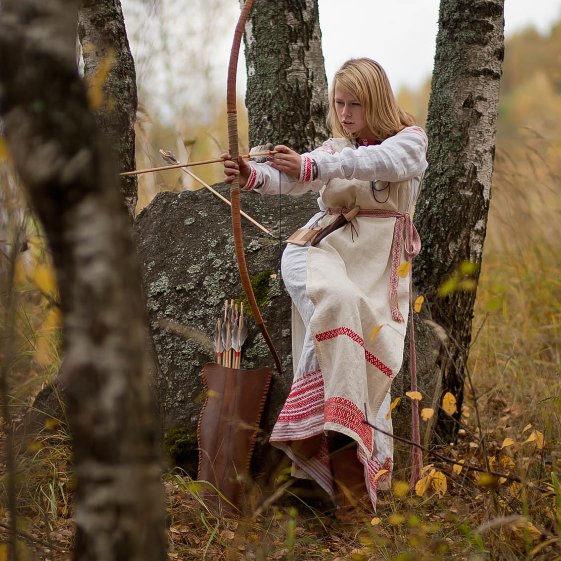 Sexy photo Girls in Slavic costumes in Natal